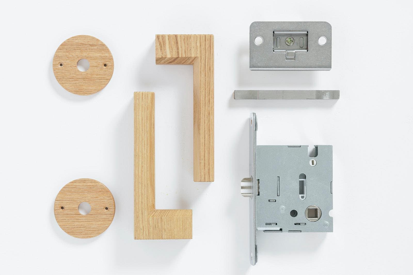 木のドアパーツ レバーハンドル タモ | PS-HD010-02-G185 | ドアノブ