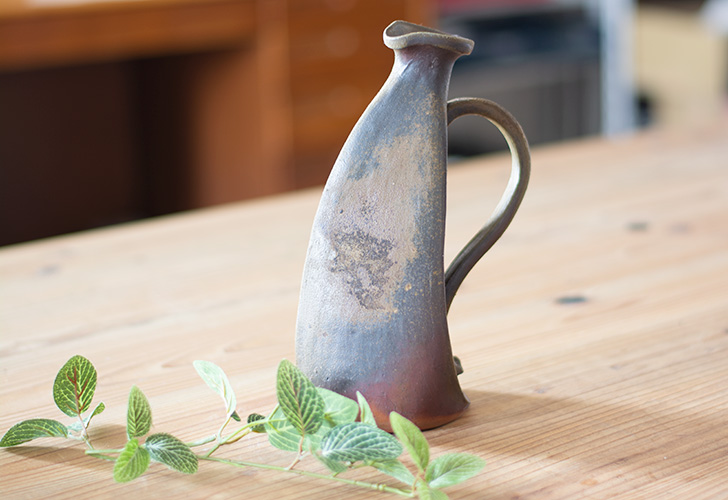 楽天市場】川井明美 作 備前焼 手付花入れ 備前焼 花入 敬老の日 和