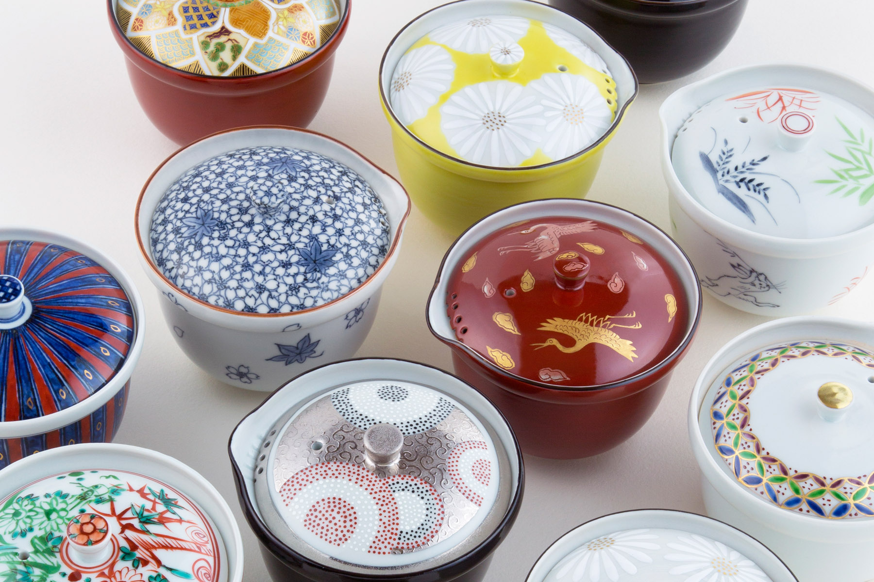 時代 京焼 栄山作 染付馬紋湯呑み7点 煎茶器 送料込み