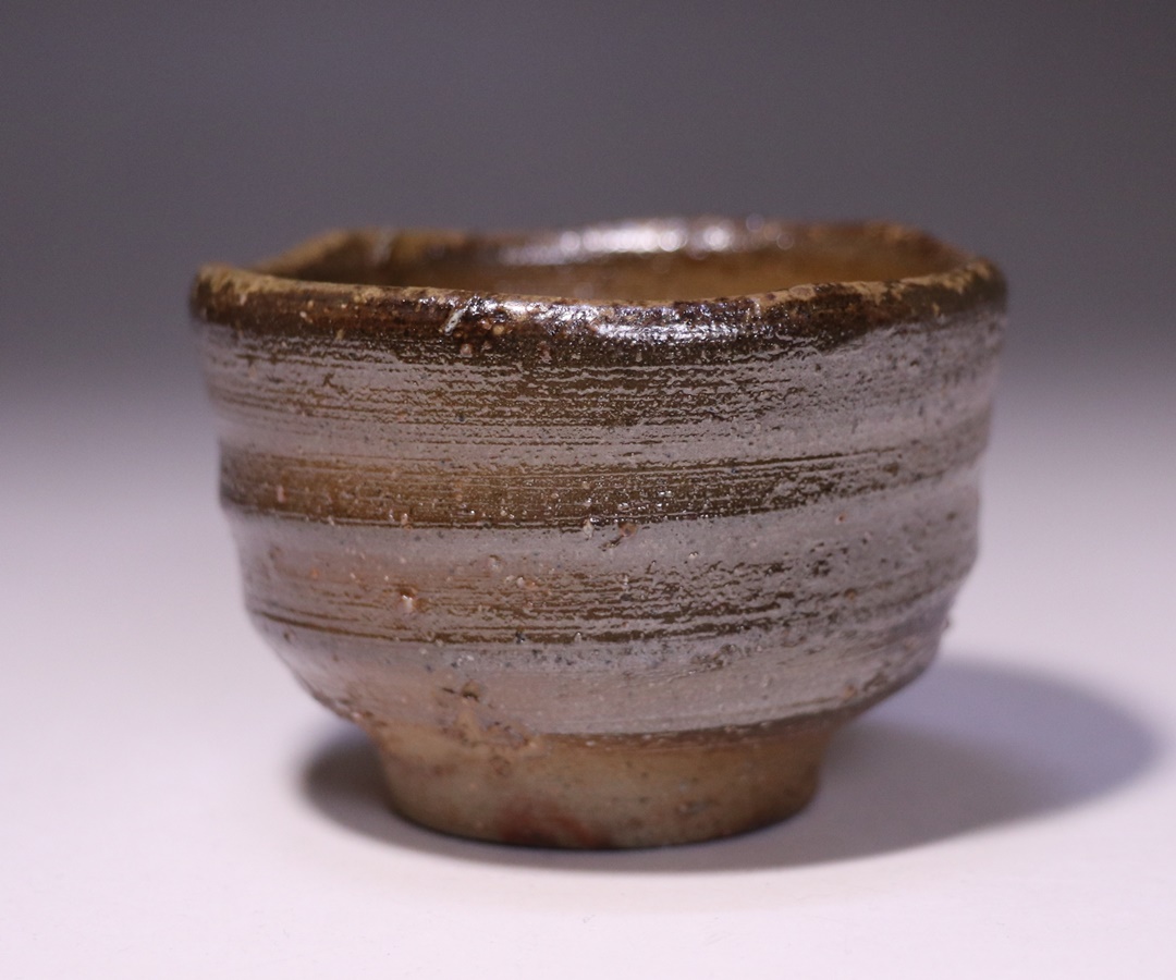 備前焼 ぐい呑①】人間国宝 藤原 啓 ( 送料無料！) 藤原啓 備前湯呑