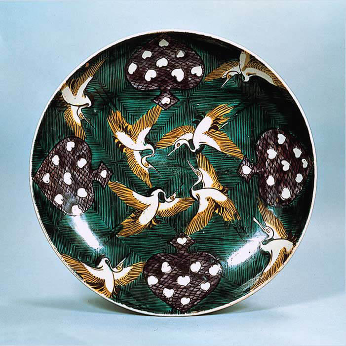 ♢江戸時代前期 古九谷 五彩九谷 小皿 珍物 珍品 古九谷様式 古美術