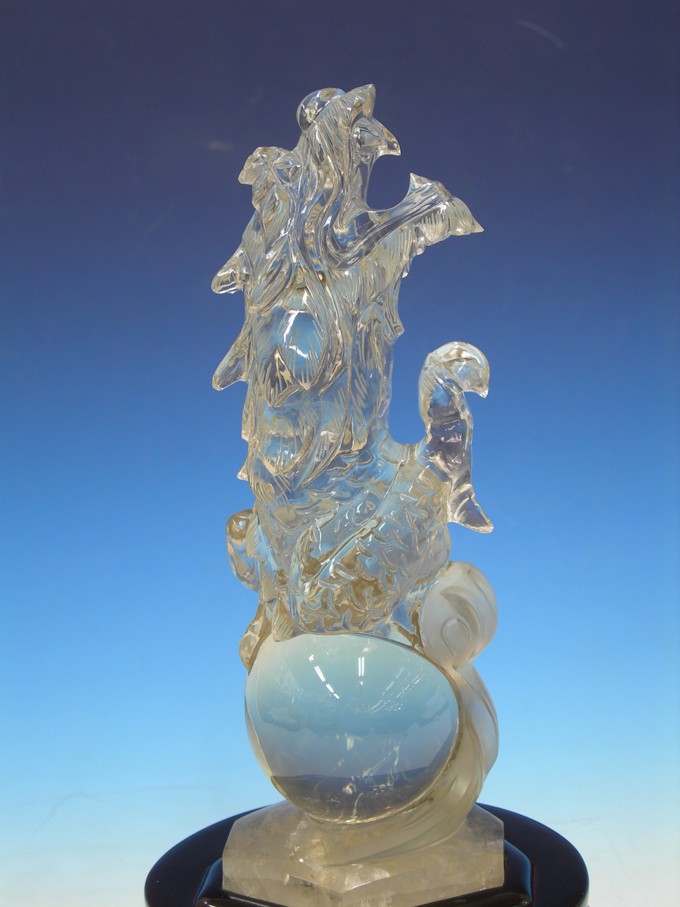 紫水晶/丑(牛)/2体左右一対/骨董/工芸品/水晶細工 甲州水晶貴石細工