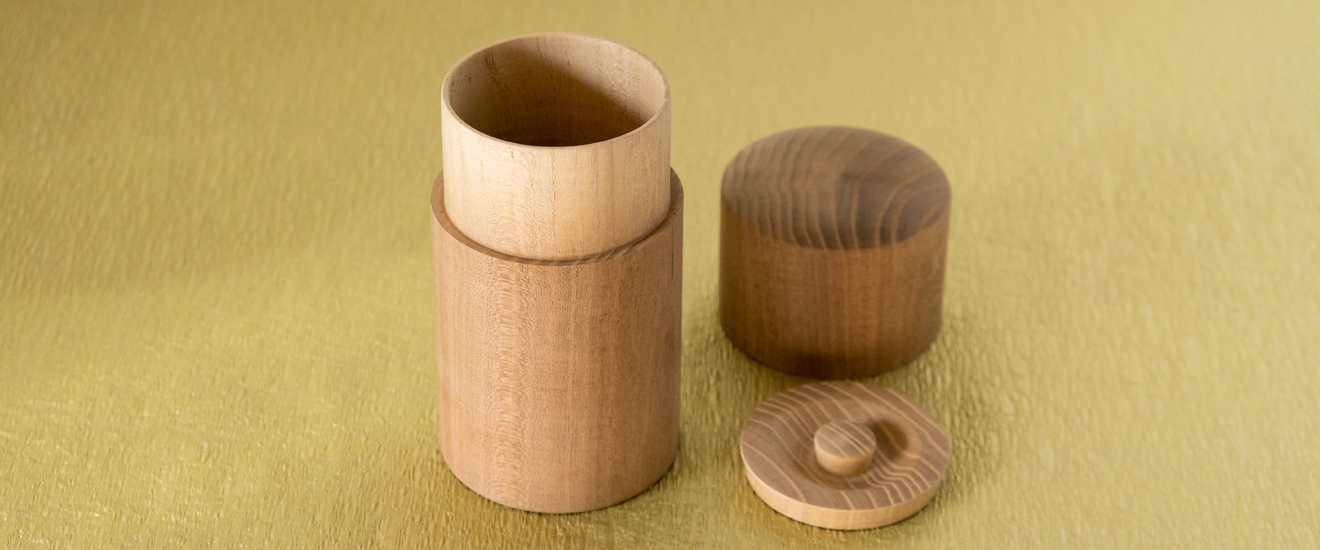 木のお茶葉、コーヒー入れ - ヤマダイ大蔵・南木曽ろくろ細工