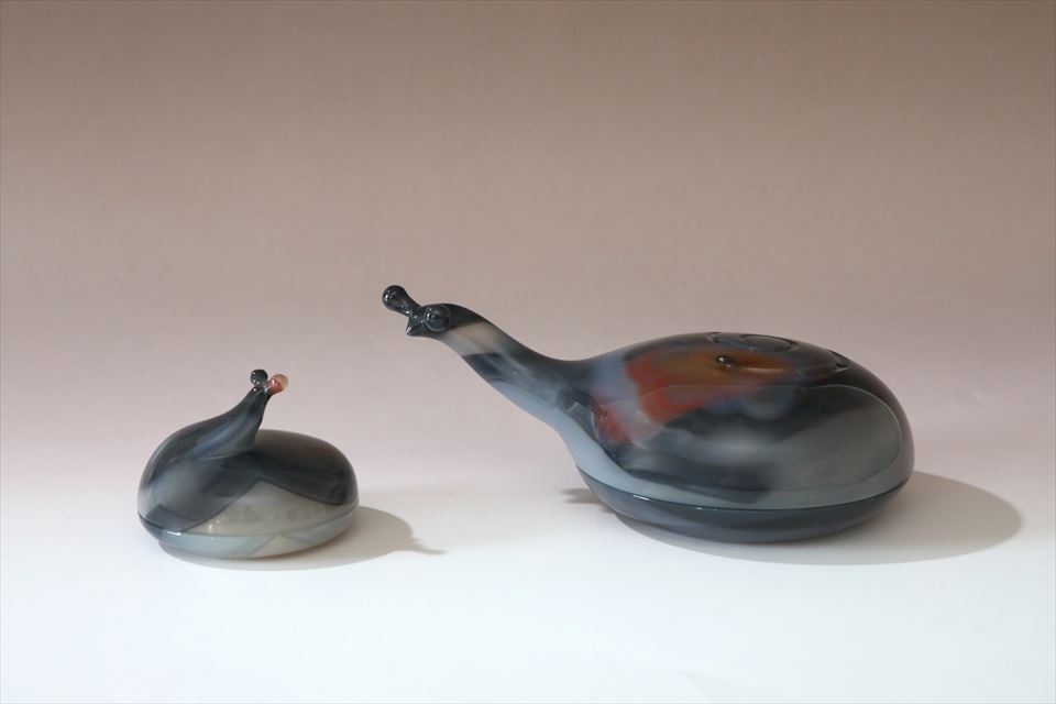 紫水晶/丑(牛)/2体左右一対/骨董/工芸品/水晶細工 甲州水晶貴石細工