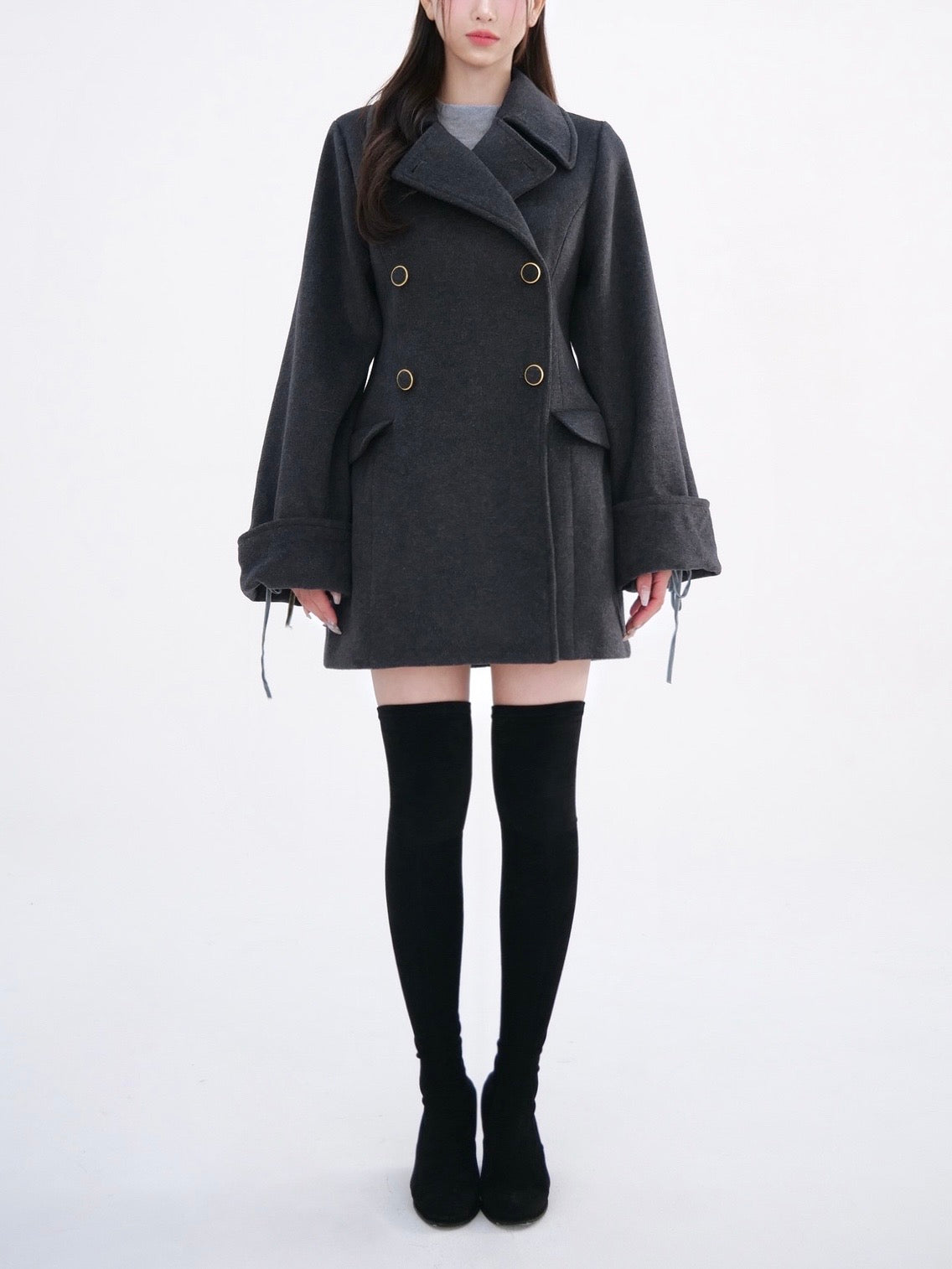 Cinched waist midi coat – YILON