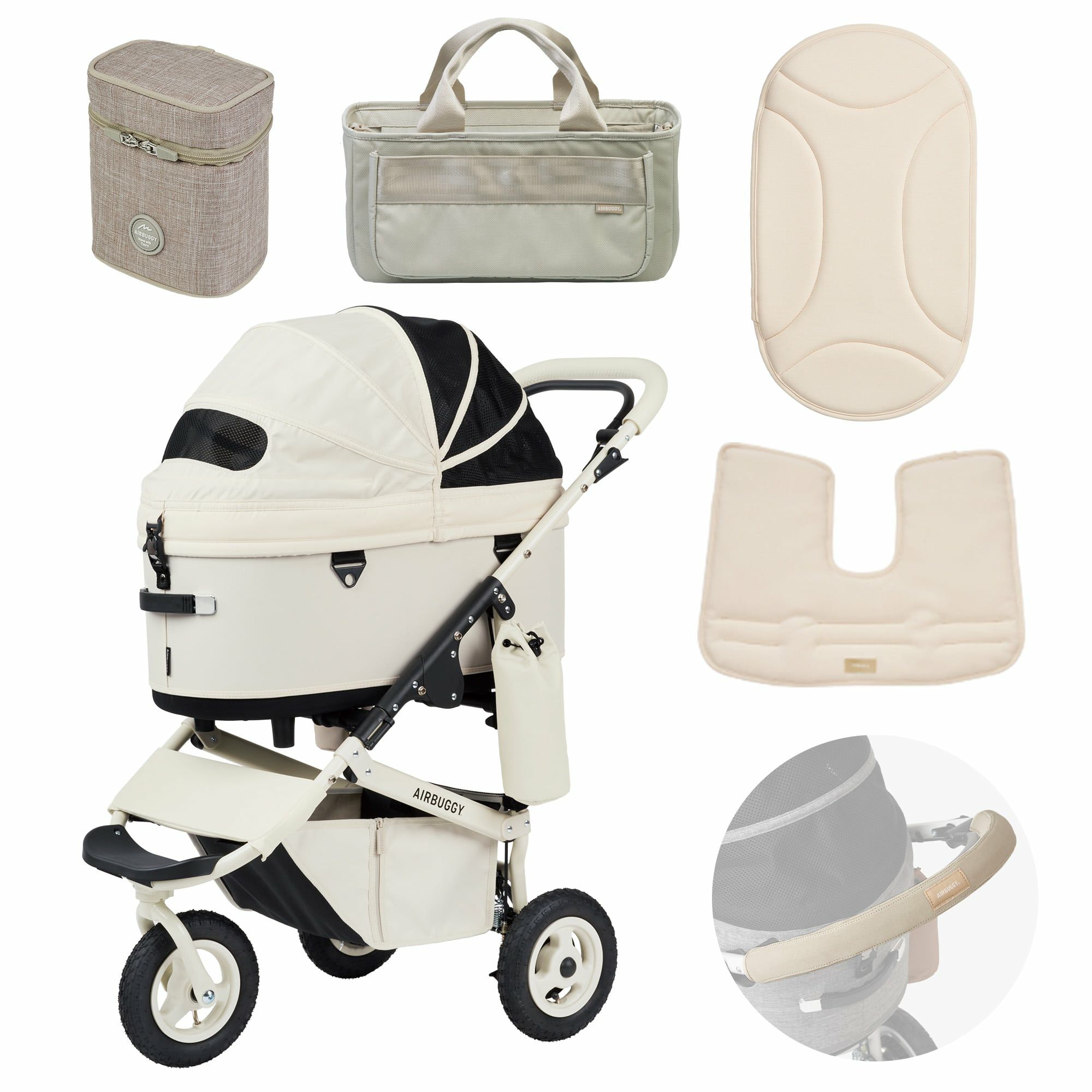 新品未使用 エアバギーアイボリーホワイト フロントボードドリンク