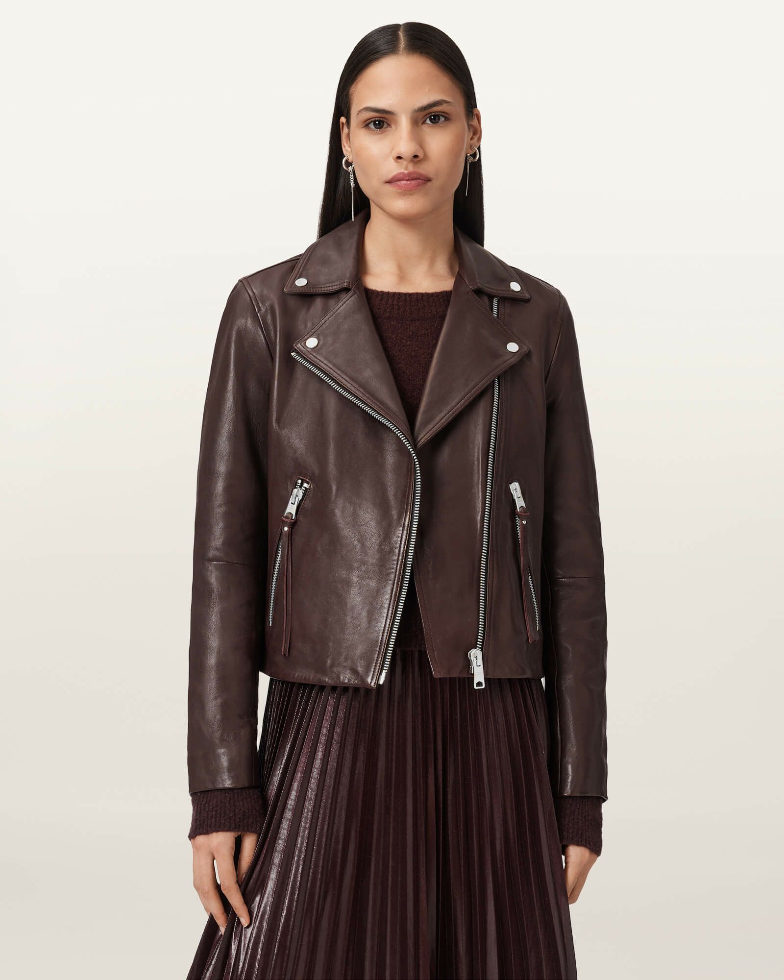 オールセインツのレザージャケット 本革 ブラウン XS 超美品 All