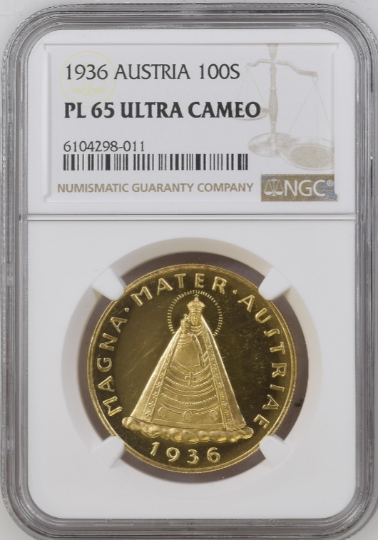 1935年オーストリアマリアツェルの聖母子像 5シュリング PCGS認証 1935年