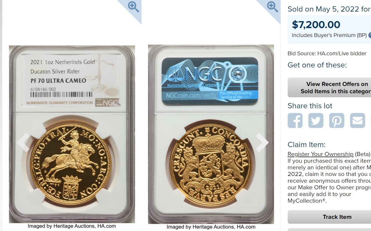 2023年 デュカトン ライダー NGC PF70UC 馬上の騎士 オランダ 2023年