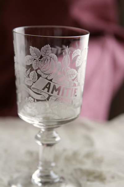 アンティークワイングラス 初聖体拝領 プルミエコミュニオン フランス