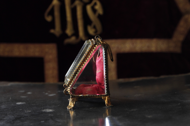 アンティークガラスウォッチケース ジュエリーケース フランス