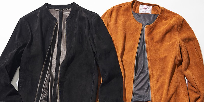 50 ファッション LEON掲載 AJMONE レザージャケット ラムスエード 50