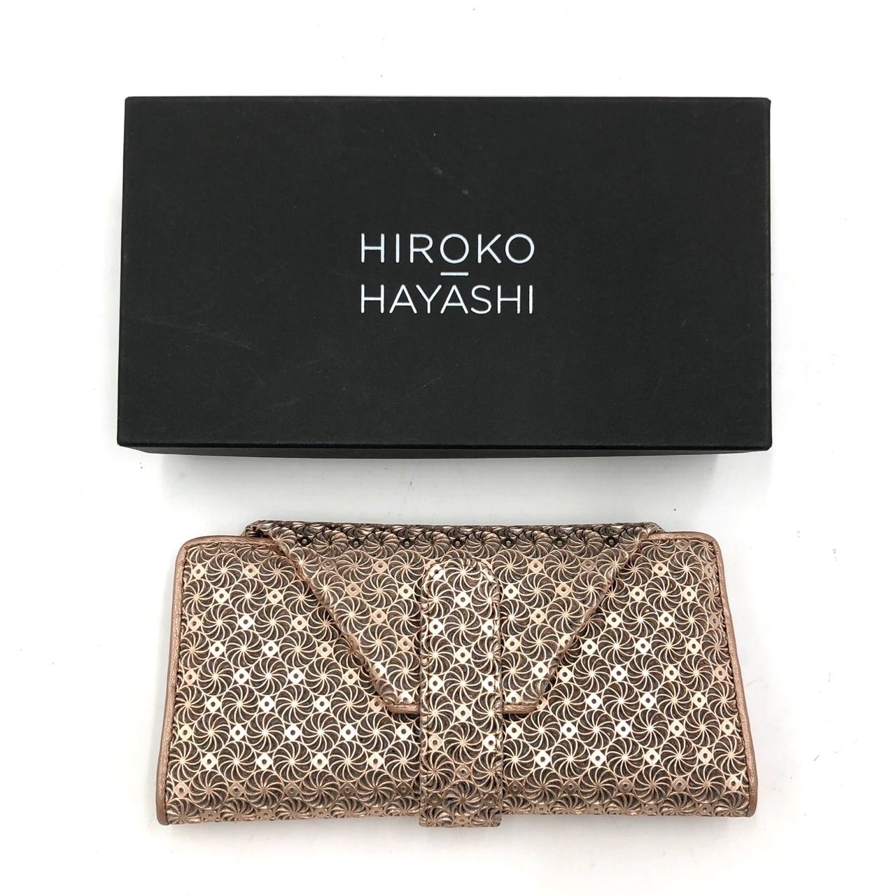16456✨未使用✨ヒロコハヤシ 長財布 フラップ ジラソーレ ゴールド