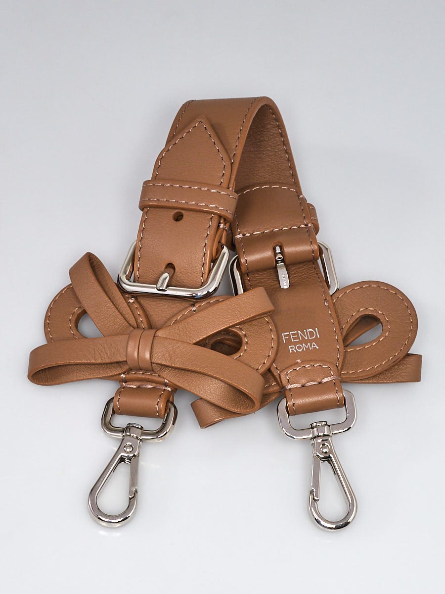 Fendi Beige Leather Mini Ribbons Strap You Shoulder Strap