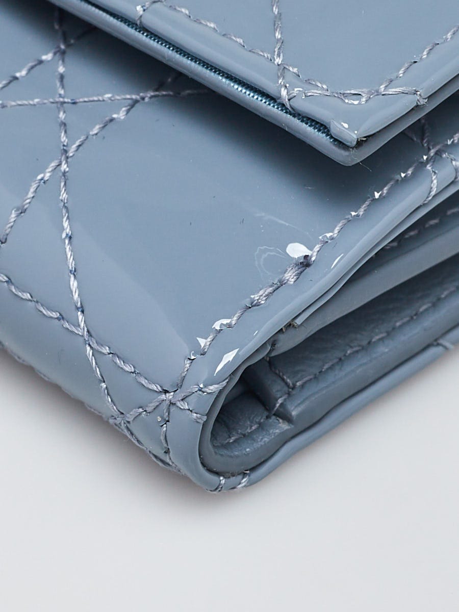 Christian Dior Light Blue Cannage Quilted Patent Leather Lady Dior