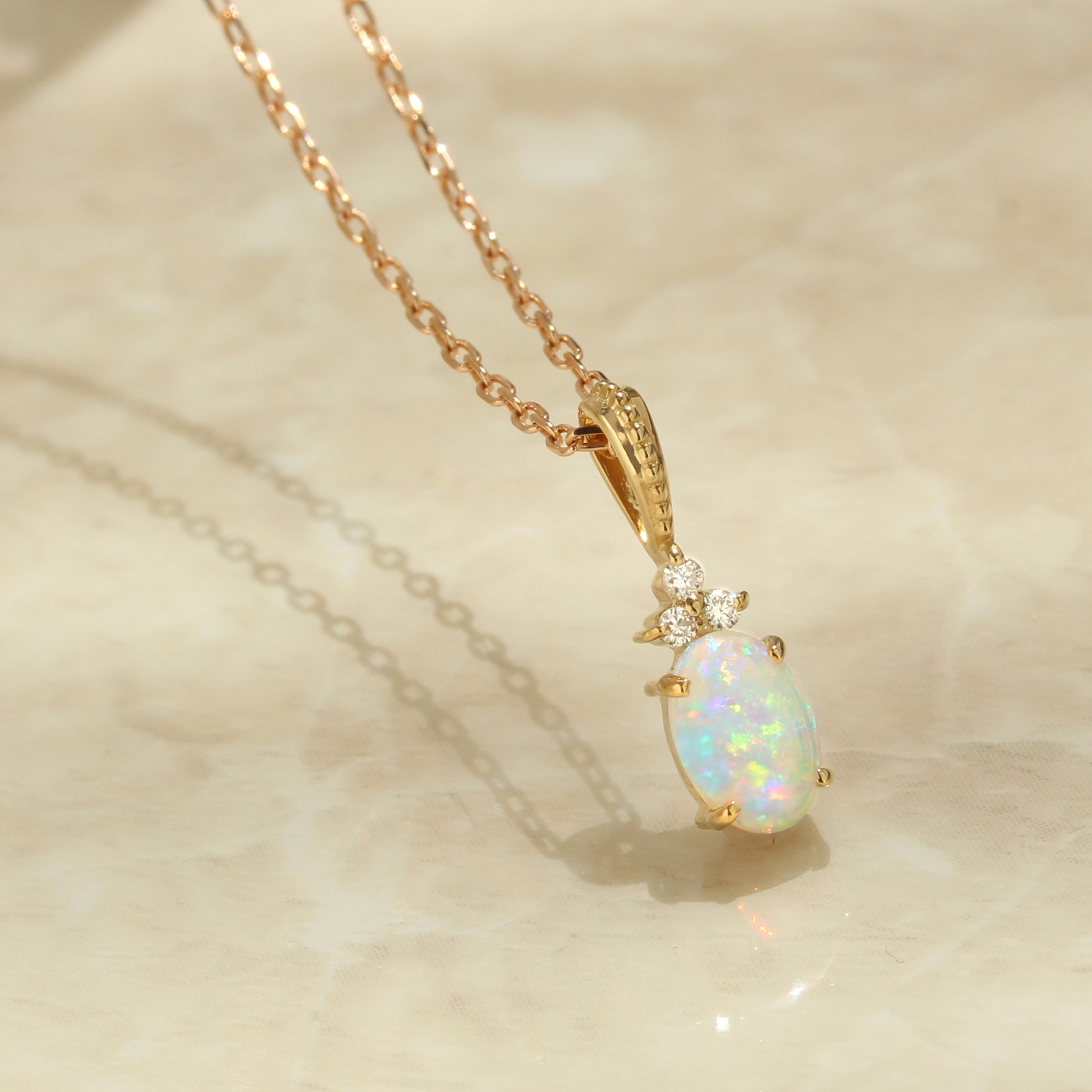 ビズー公式】オパール (オーストラリア産) ダイヤモンド K18(18金) PT