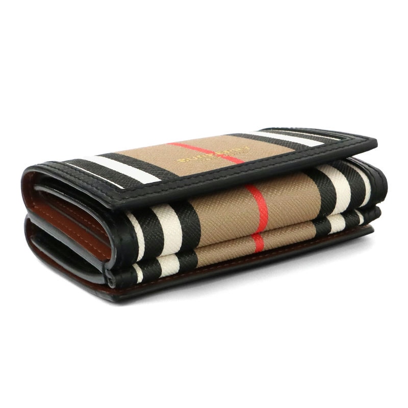 Brandol / BURBERRY バーバリー 三つ折り財布 ストライプ ベージュ系