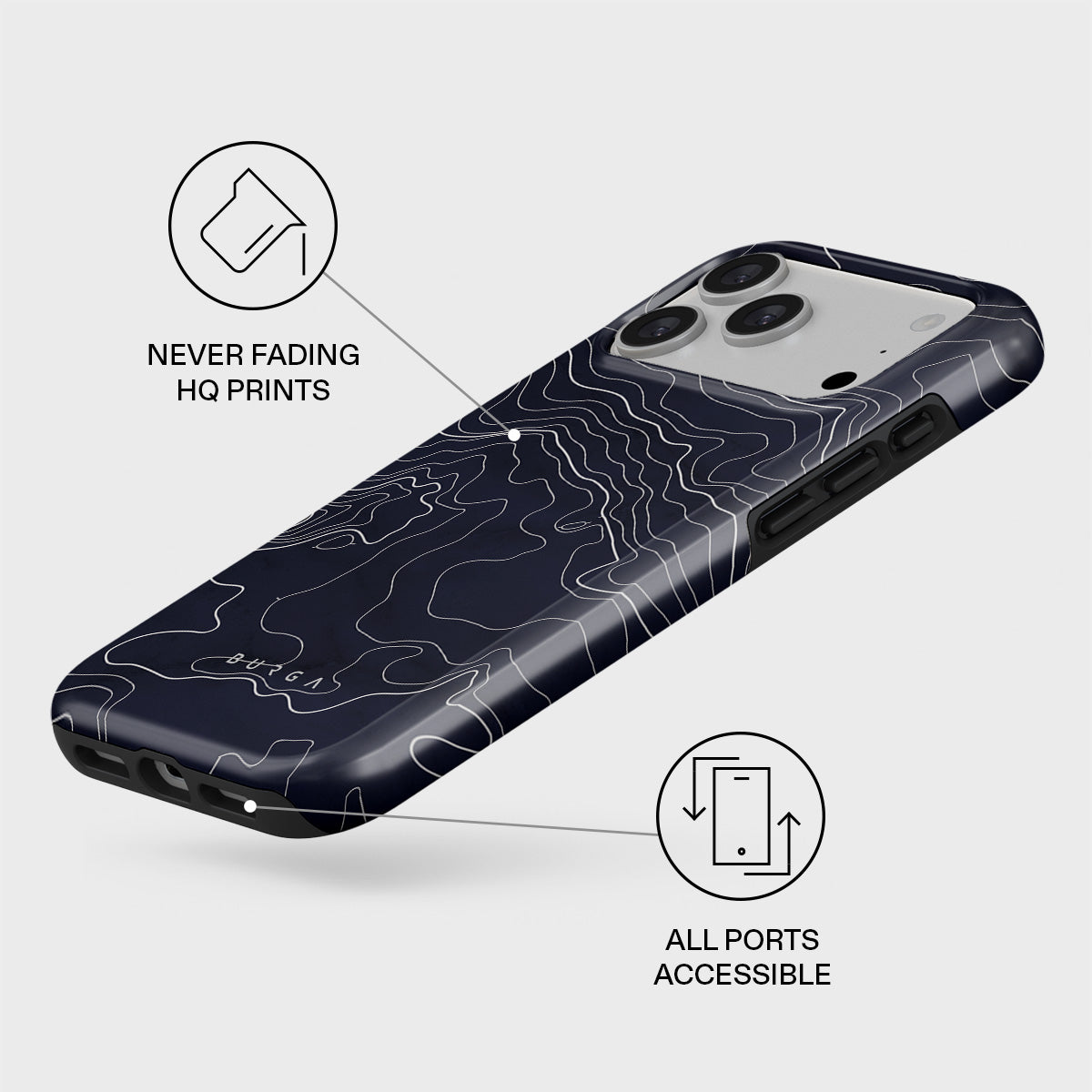Drifting Shores - Line Art iPhone 17 Pro Max Case | BURGA