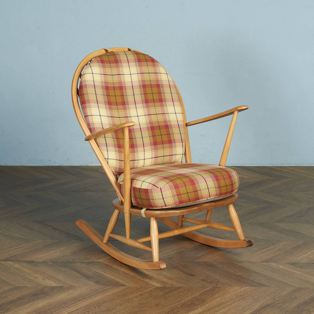 レアヴィンテージレトロストライプロッキングチェアー