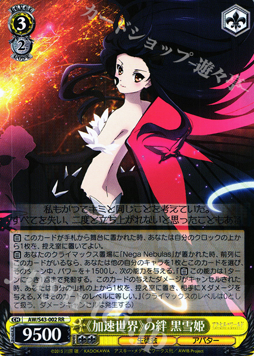 RR 《加速世界》の絆 黒雪姫 販売 | アクセル・ワールド