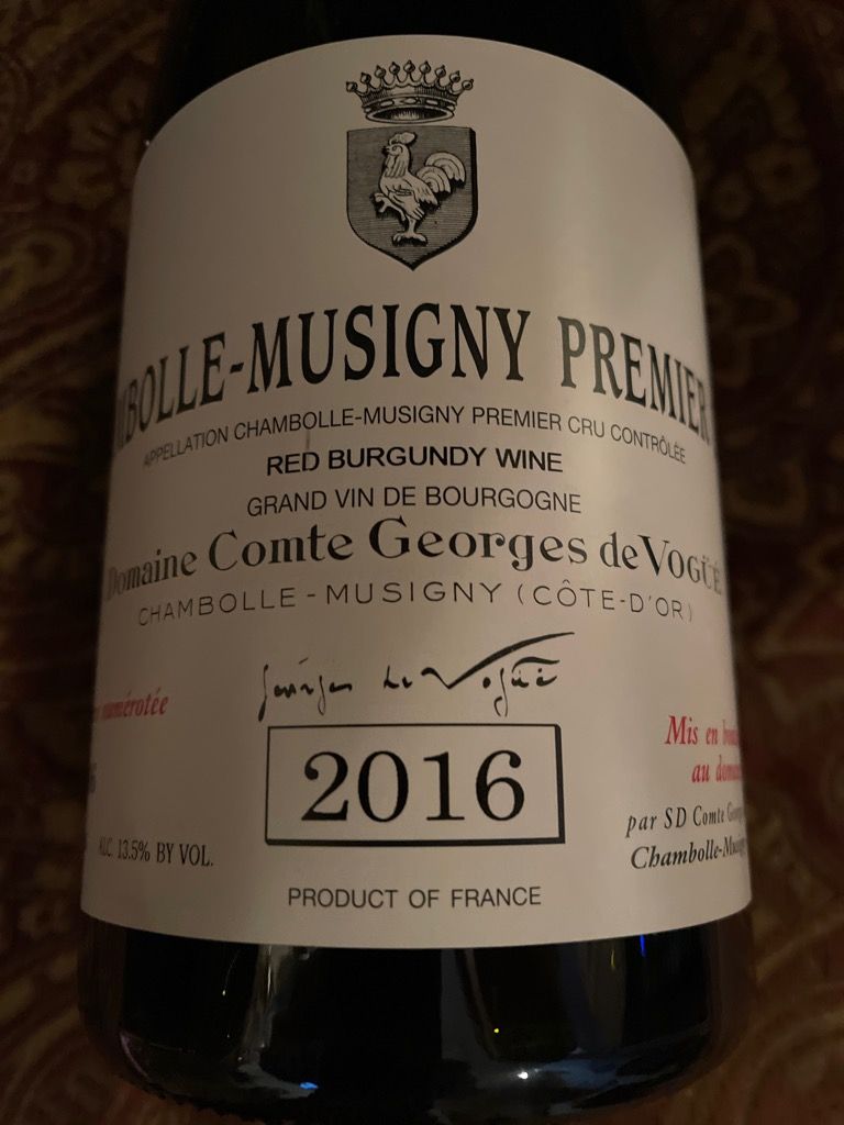 2016 Domaine Comte Georges de Vogüé Chambolle-Musigny 1er Cru