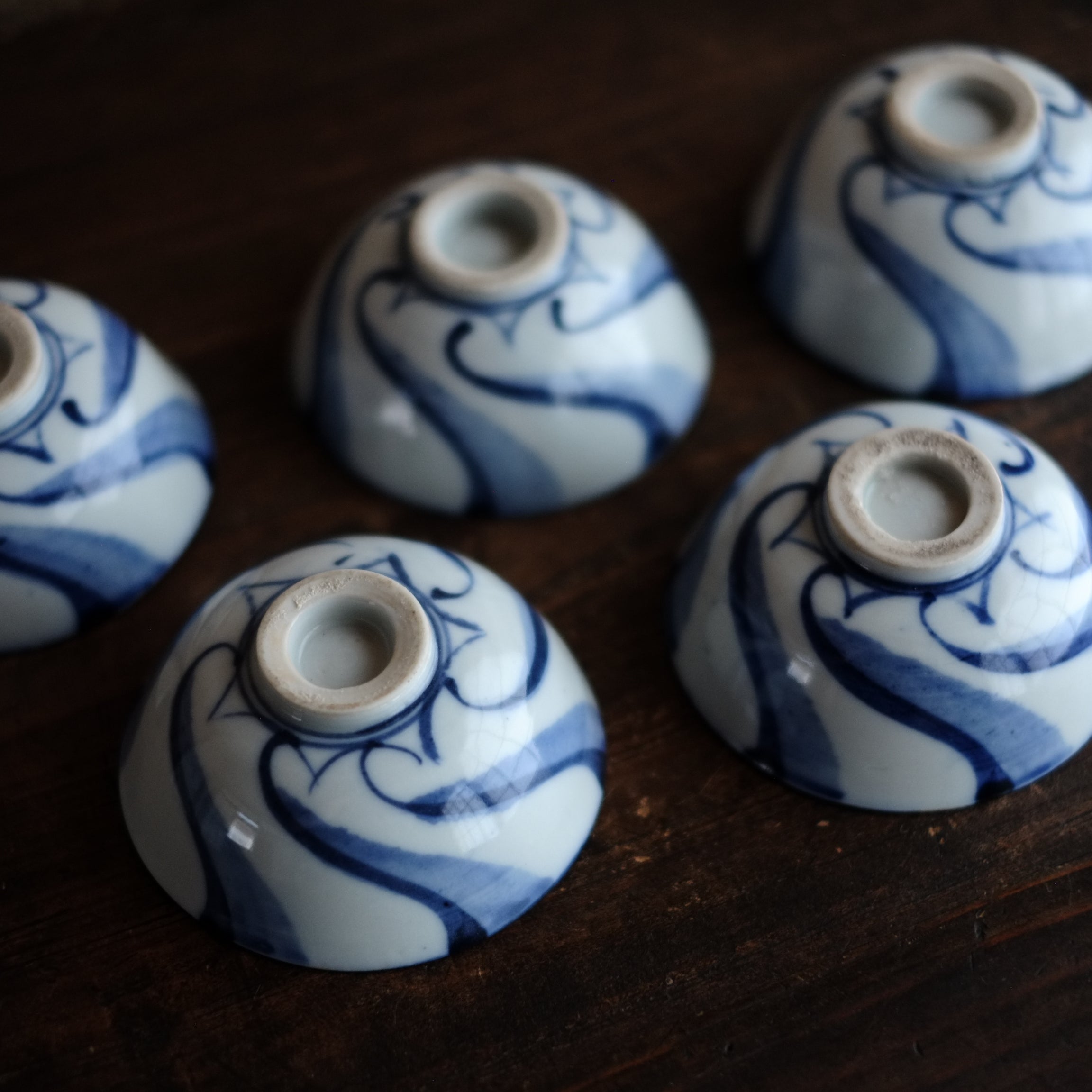 時代 捻文染付汲出茶碗 煎茶碗 小鉢（明治時代） – 逢季荘