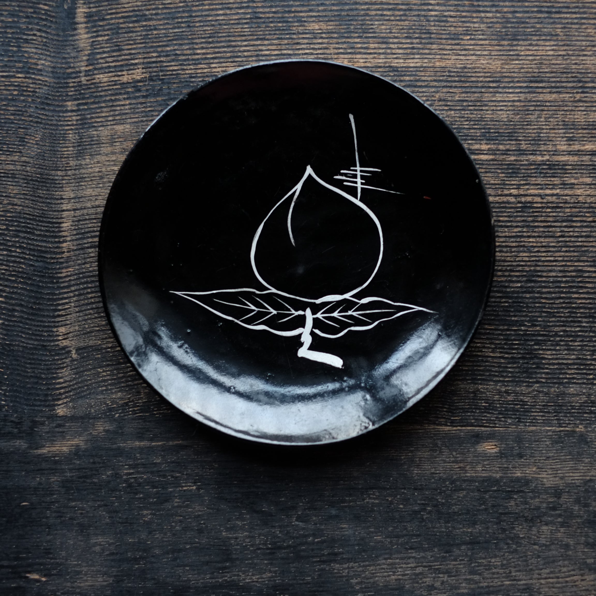 時代 浄法寺塗 山桃図 菓子盆 平皿 (江戸-明治時代) – 逢季荘