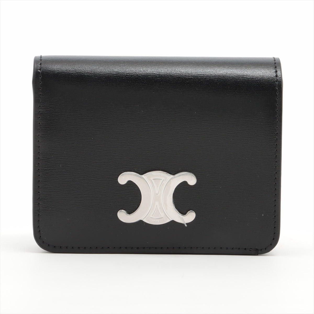 CELINE セリーヌトリオンフ折り財布コンパクトウォレットブラック