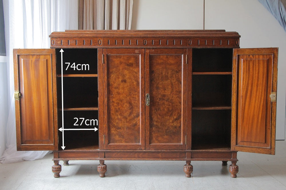 1930年代オーク材サイドボード（横幅138cm） イギリスアンティーク家具