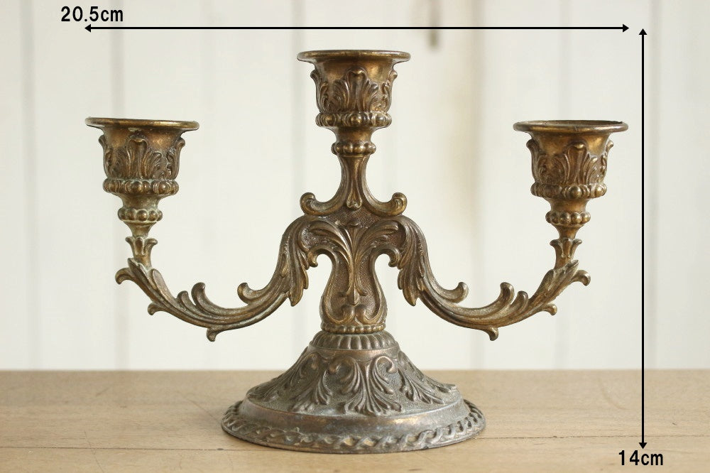 3灯キャンドルスタンド（高さ14cm） フランスアンティーク