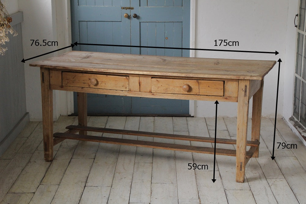 1880年代オールドパインダイニングテーブル（横幅175cm） イギリス
