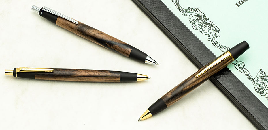 野原工芸 超特上黒柿 孔雀杢 旧型 シャープペンシル 固定式口金 縮木