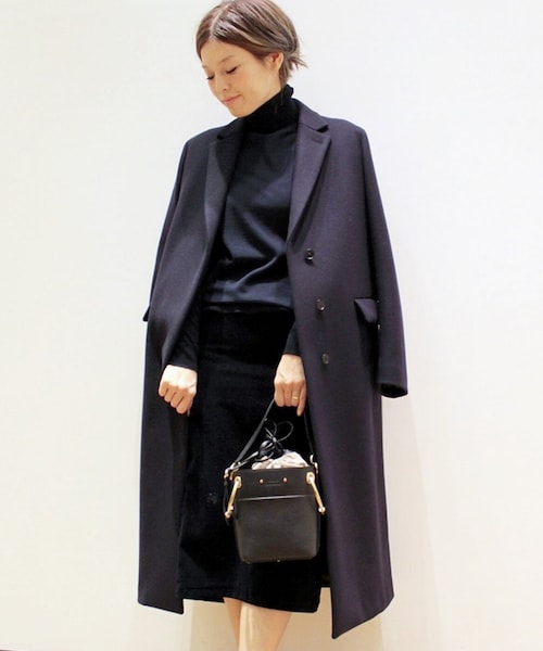 美品】YLÈVE イレーヴ チェスターコート 黒 【公式通販】