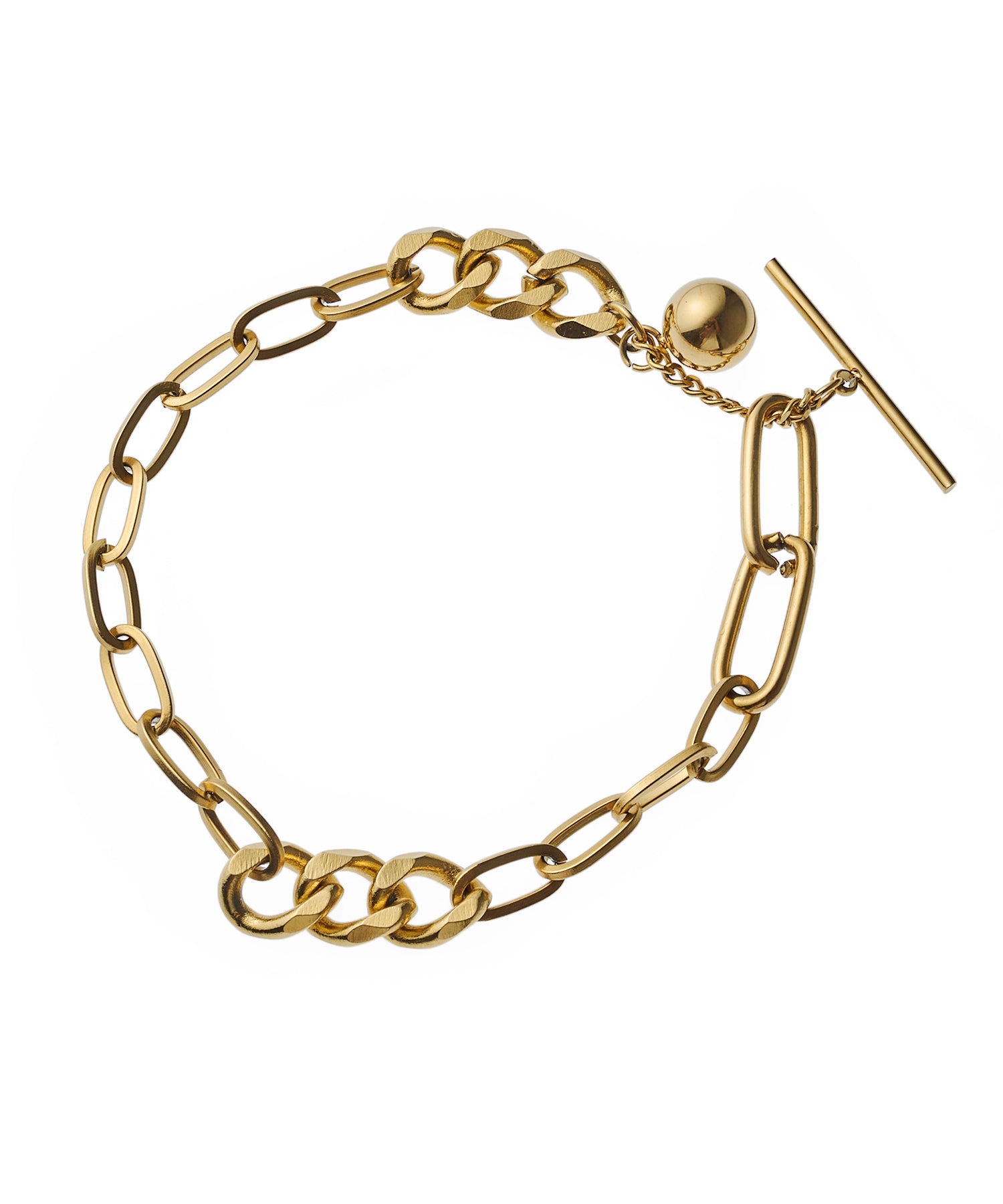 ゴールド]キリカエMIXチェーンブレスレット