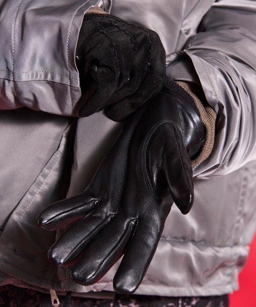 UNISEX》Pig Suede x Goat Leather Gloves/ピグスエード×ゴートレザー