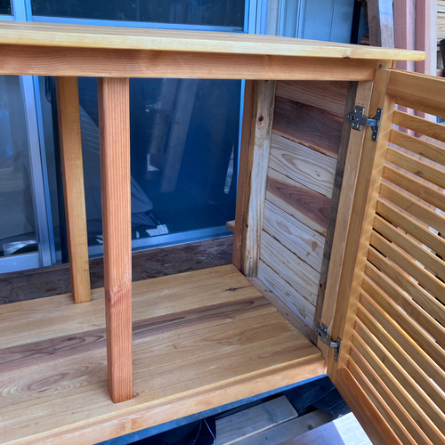 木製 ハンドメイド オーダー コの字 ラック 棚 シェルフ キヌカ 水槽台