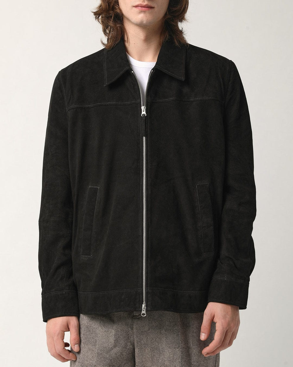 Suede Zip Jacket - Black – Corridor