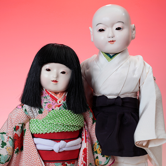 豆市松人形 江戸縮緬 銘あり 豆市松人形 江戸縮緬 銘あり