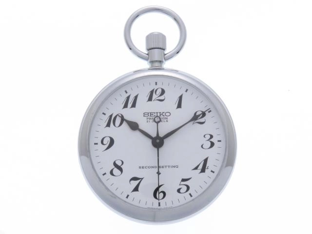 SEIKO セイコー 鉄道懐中時計 プレシジョン 手巻き 白文字盤