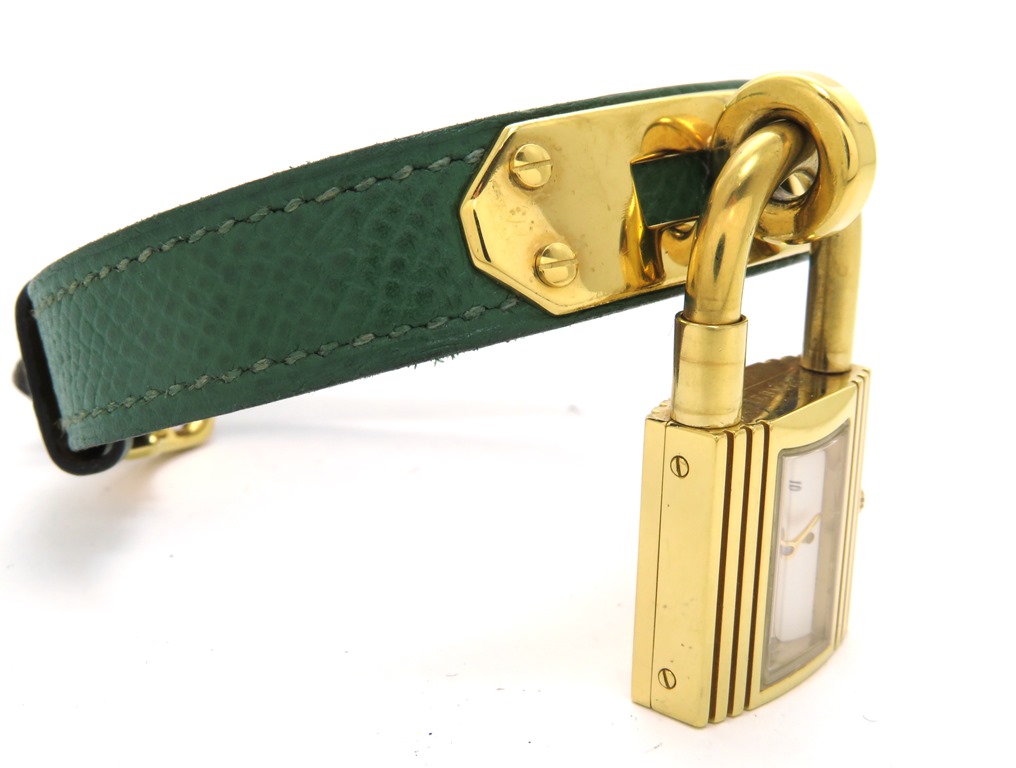 ☆HERMES エルメス ケリーウォッチ 時計ベルトのみ レザー グリーン