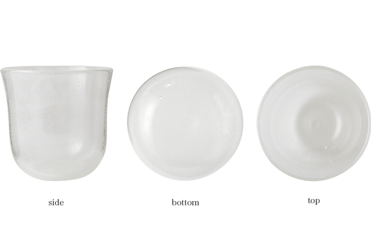 横山秀樹 中皿鉢 白泡 手吹きガラス 横山秀樹 皿鉢 白泡