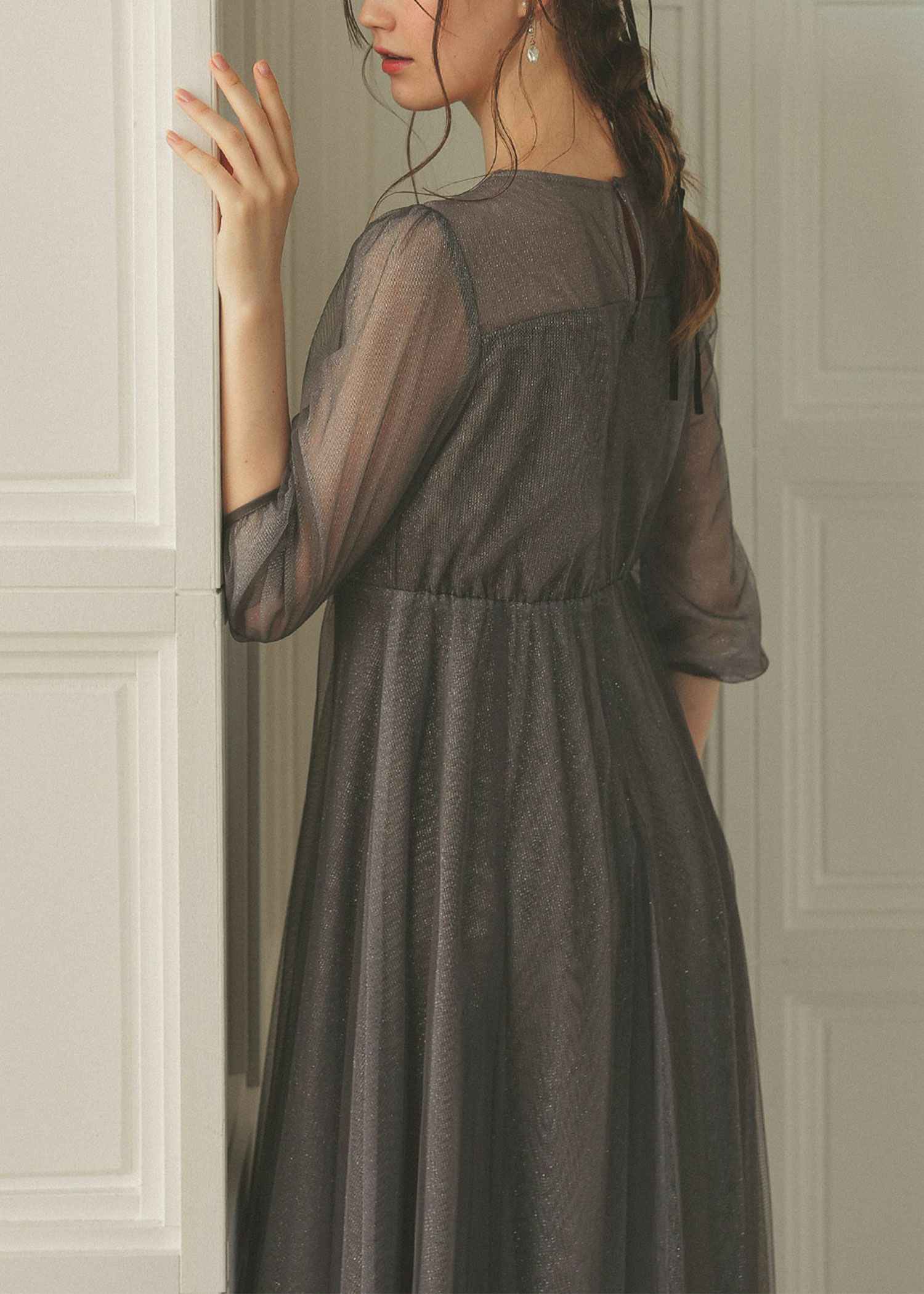 ビスチェ風トップス ラメチュールワンピースドレスのドレス|Dorry Doll