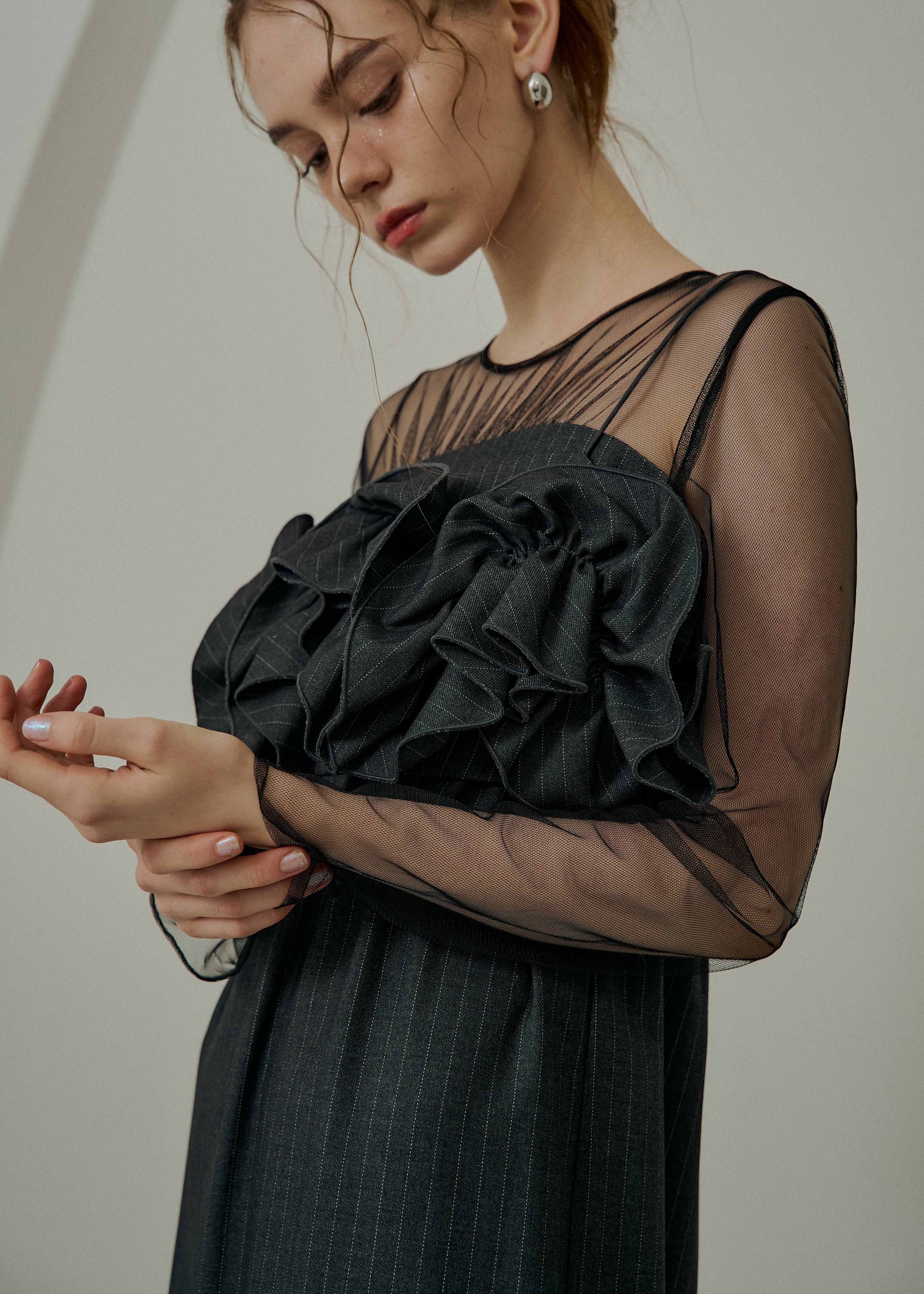 Wavy frill bustier stripe dressのドレス|Dorry Doll / LE'RURE