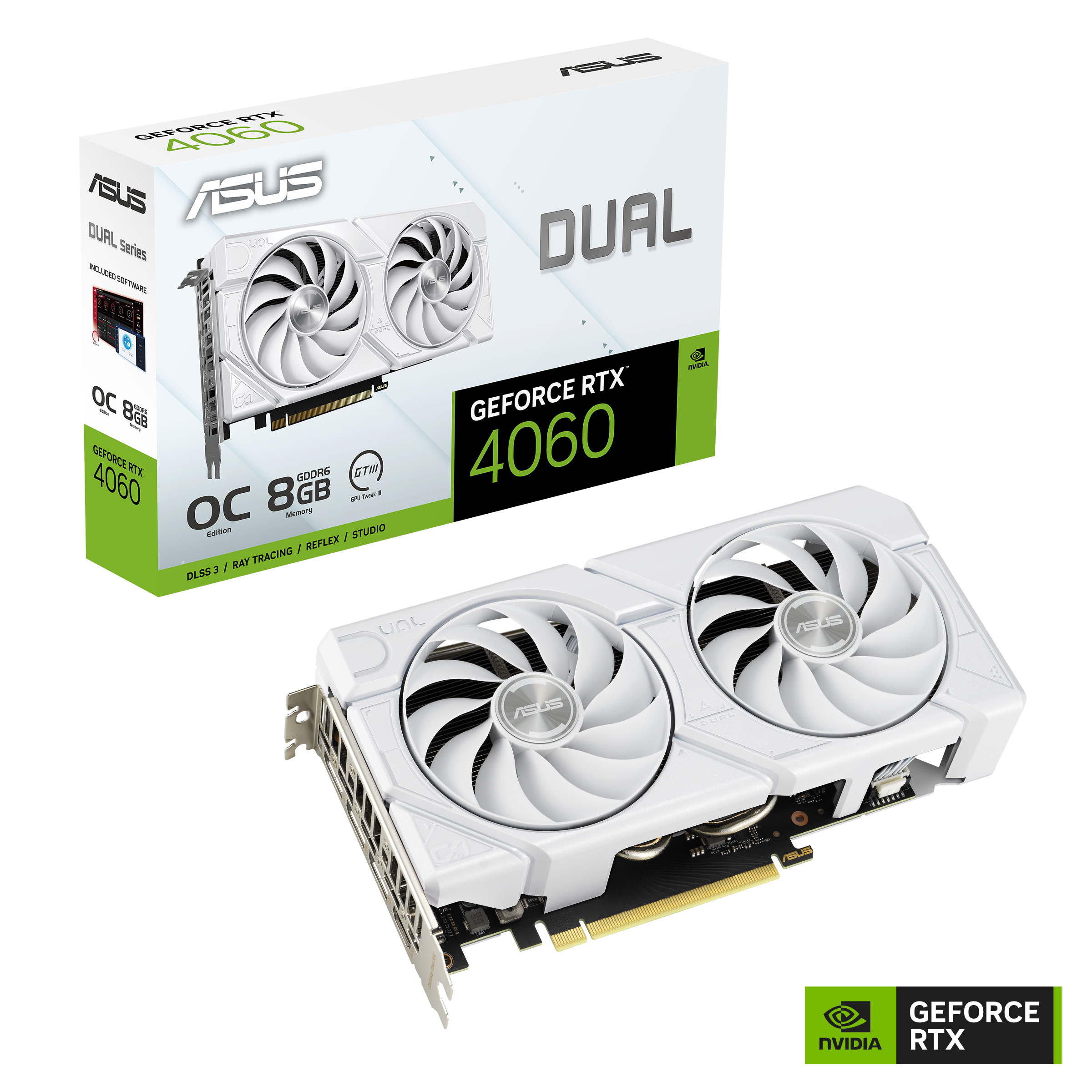 ASUS Dual GeForce RTX™ 4060 EVO White OC Edition 8GB GDDR6