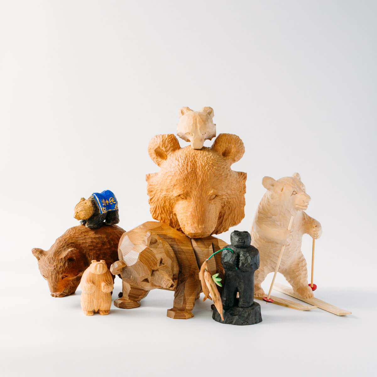 木彫り 熊 一升瓶 民芸 オブジェ セット売り 木彫り 熊 一升瓶 民芸