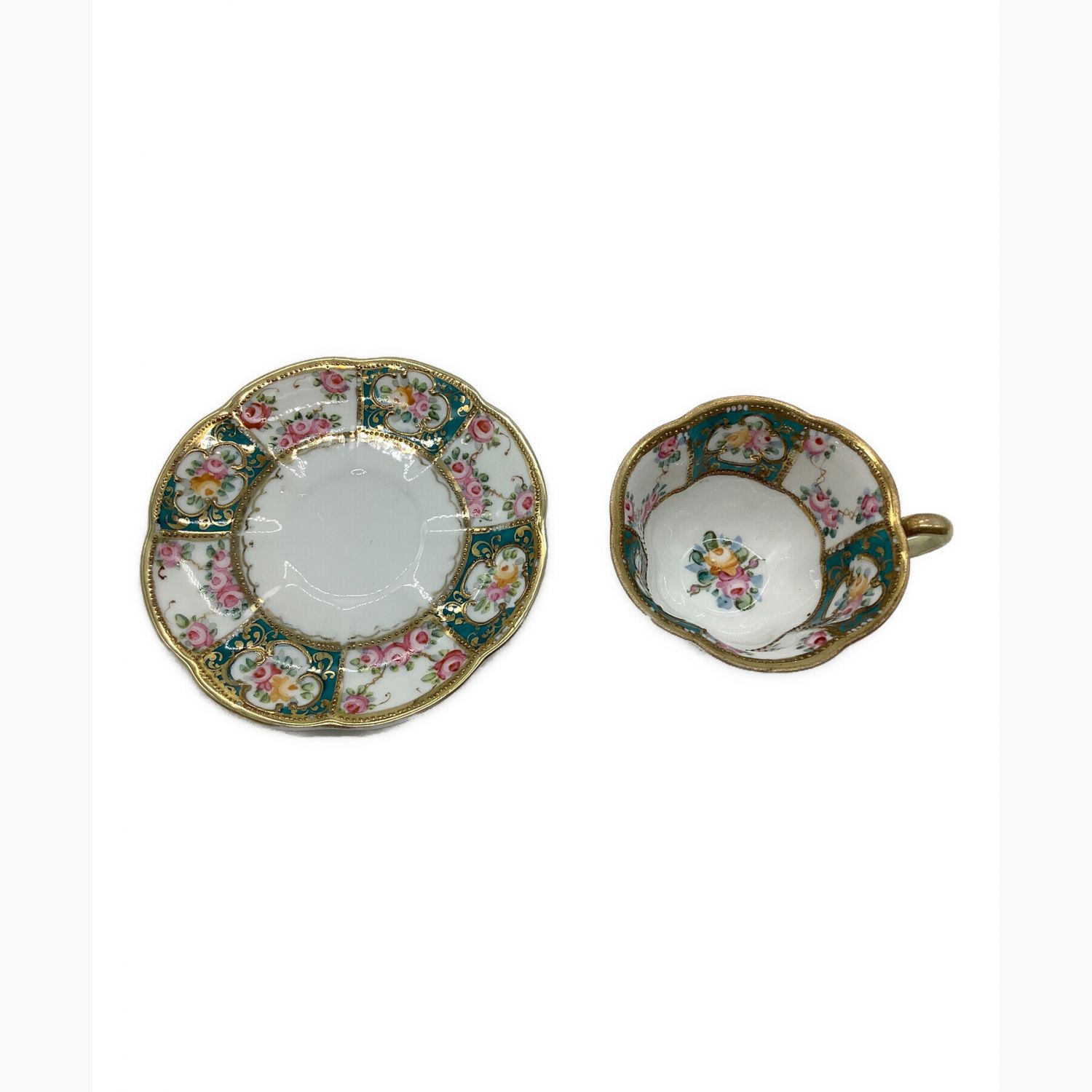 専用】オールドノリタケ 薔薇紋 ビード盛り シュガーボウル クリーマー