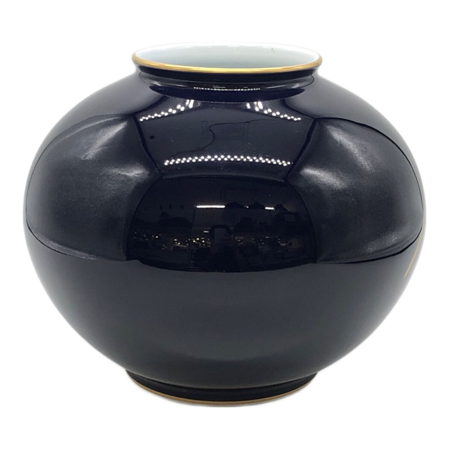 香蘭社 (コウランシャ) 瑠璃色金彩花瓶 OLDロゴ｜トレファクONLINE