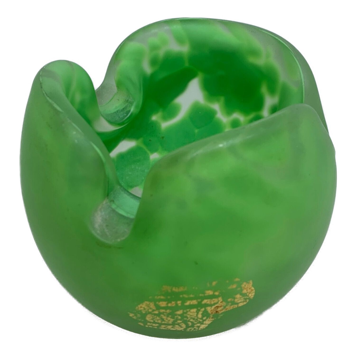 藤田喬平 手吹 金彩 灰皿 ガラス 2個 藤田喬平 手吹 金彩 灰皿 ガラス