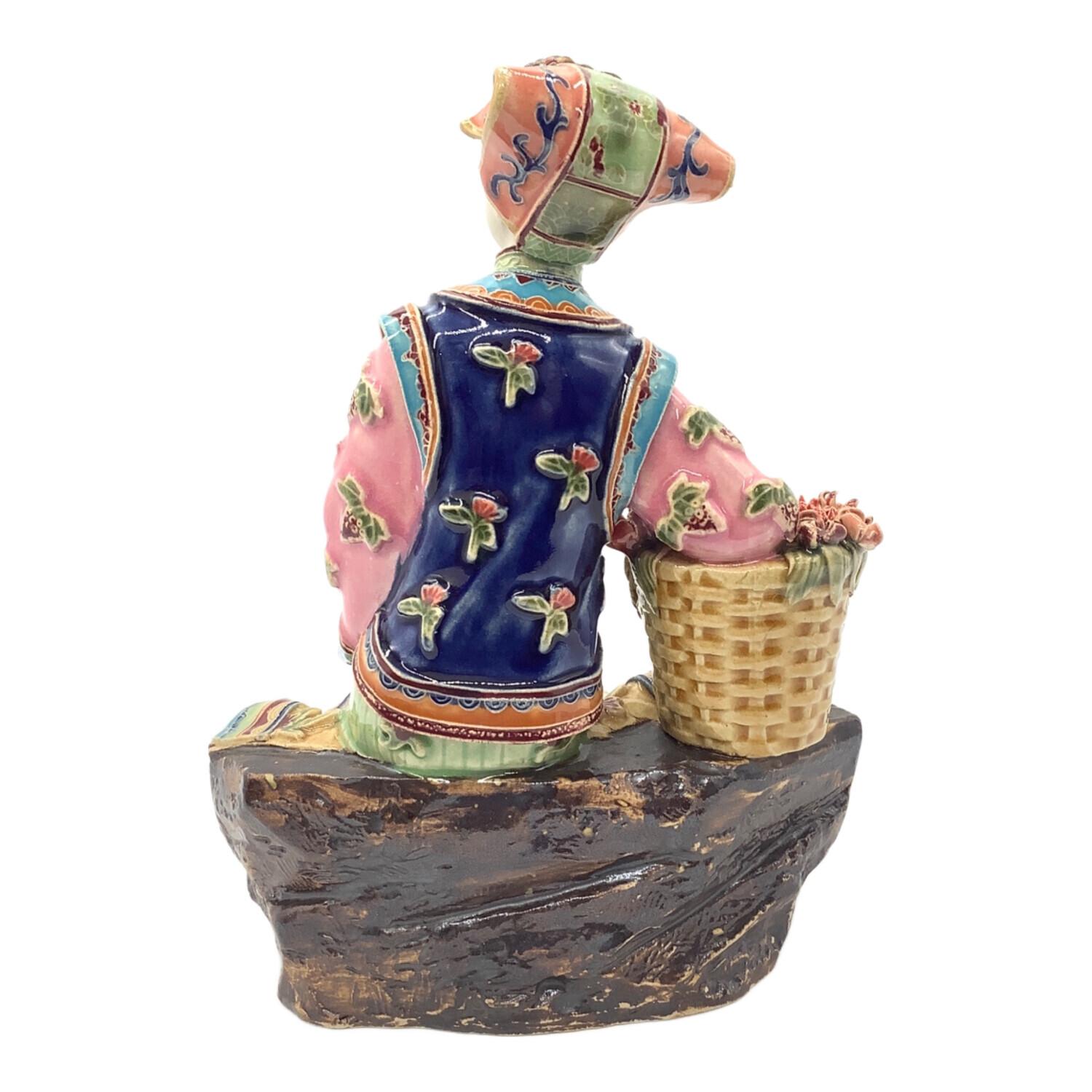 林乃河 中国 石湾陶器 婦人人形 美人像｜トレファクONLINE