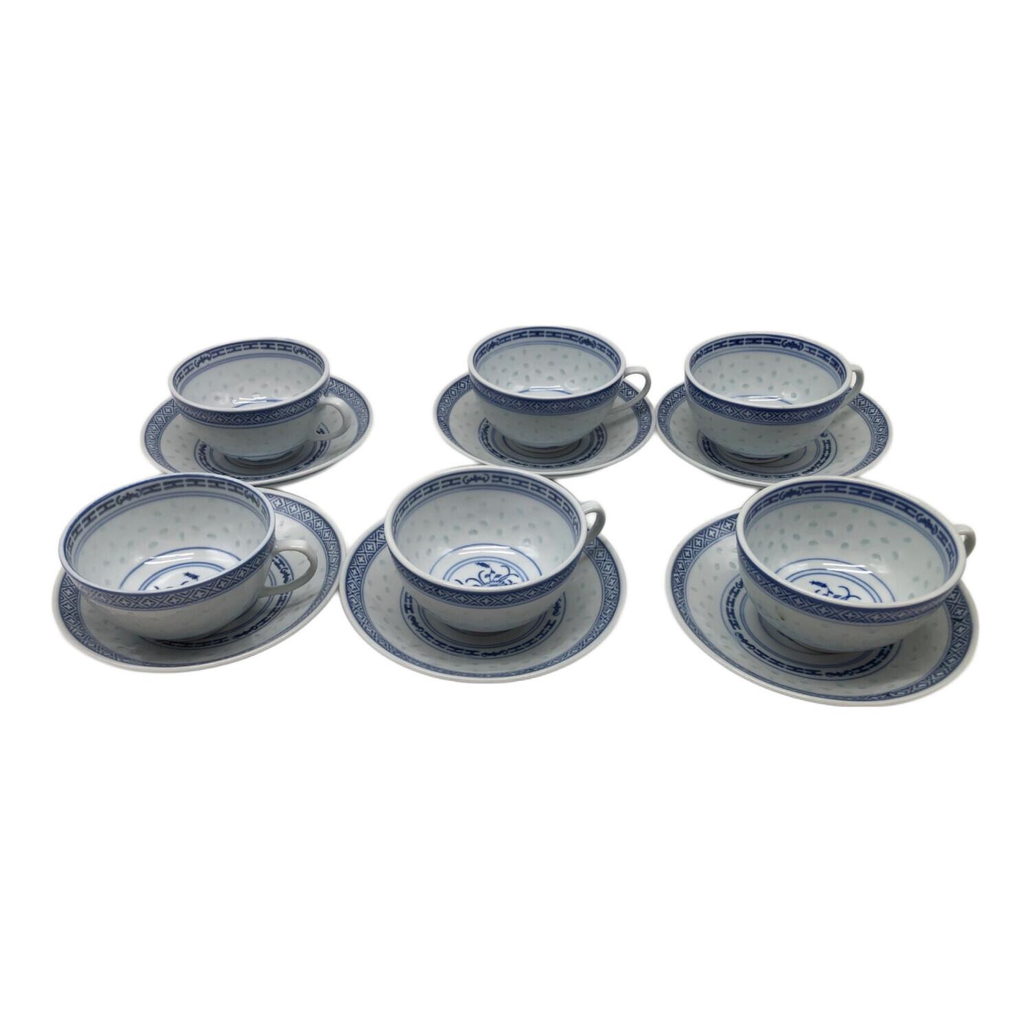 専用 中国 景徳鎮『玩玉』蛍手 龍文 デミタスカップ＆ソーサー5客 専用